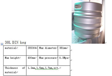 TIG Welding Food Grade 30l Beer Keg With Stackable Feature Long Using Life
